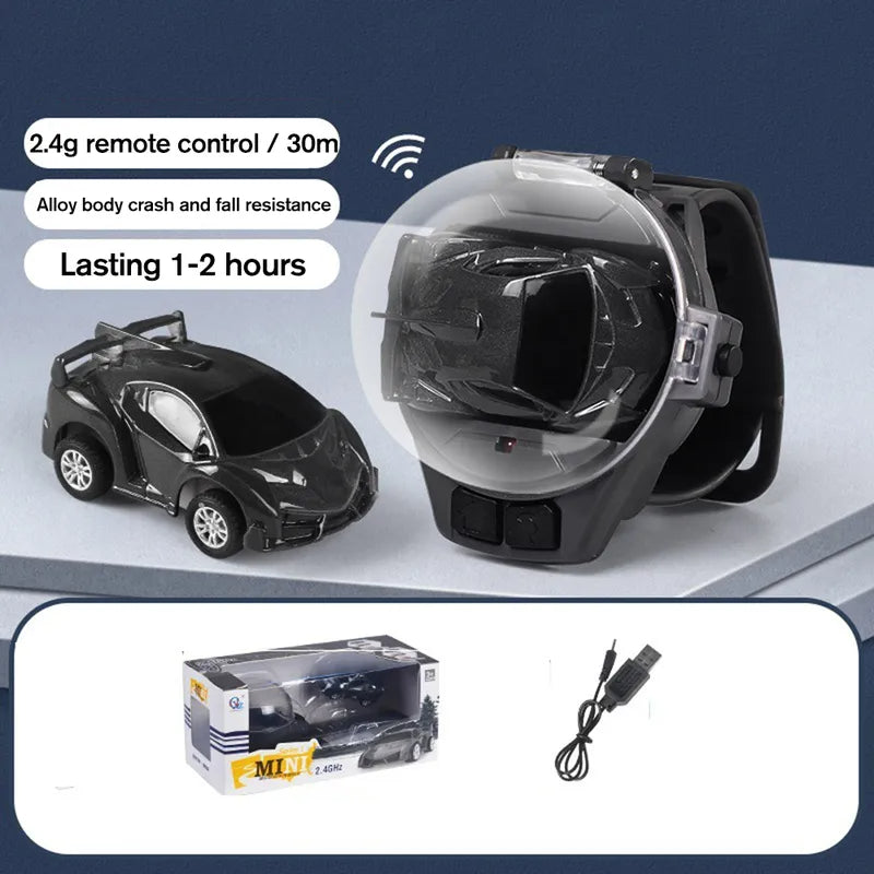 Remote Control Car Watch Mini Wrist Band 2.4GHz Racing Vehicle USB Charging Smart Toy Kids