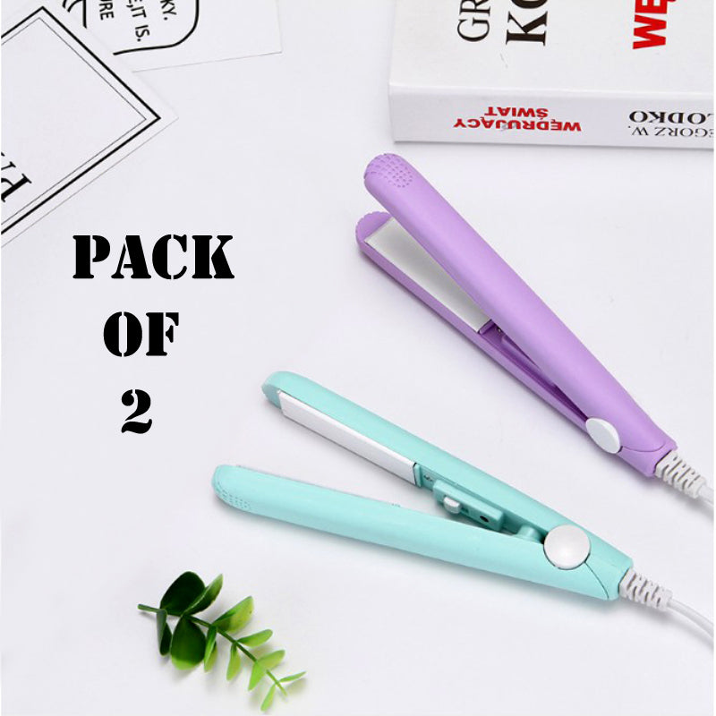 Pack Of 2 Best Quality Mini Portable Hair Straighteners With Plastic Cases