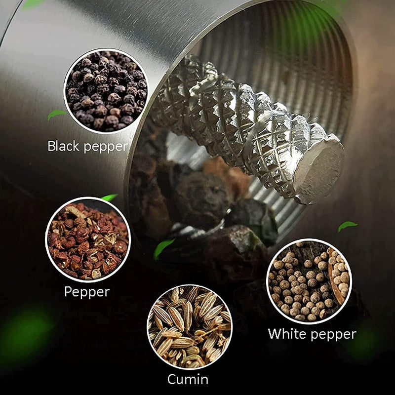 One Handed Operation Thumb Push High Quality Stainless Steel Spice Grinder