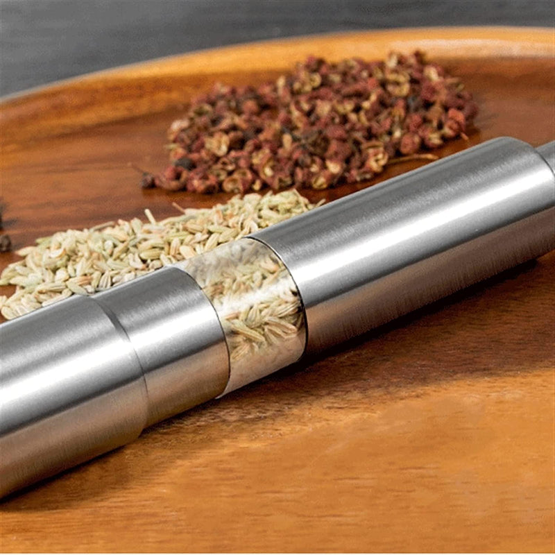 One Handed Operation Thumb Push High Quality Stainless Steel Spice Grinder