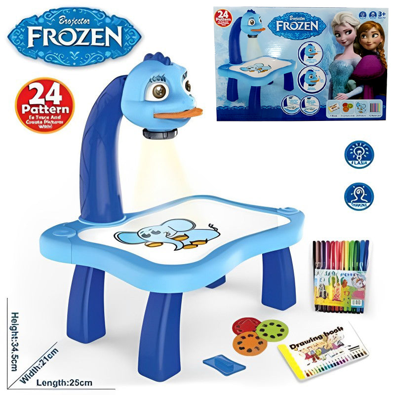 3-In-1 Frozen Creative Projection Painting Table For Kids Creative