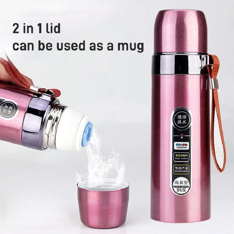 500ml Stainless Steel Vacuum Flask Hot And Cold Water Bottle