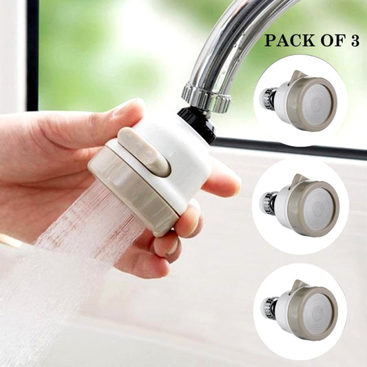 Pack Of 3 Removable Kitchen Tap Heads- Universal 360 Degree Rotatable Faucet Water Sprayers With Anti-Splash Design