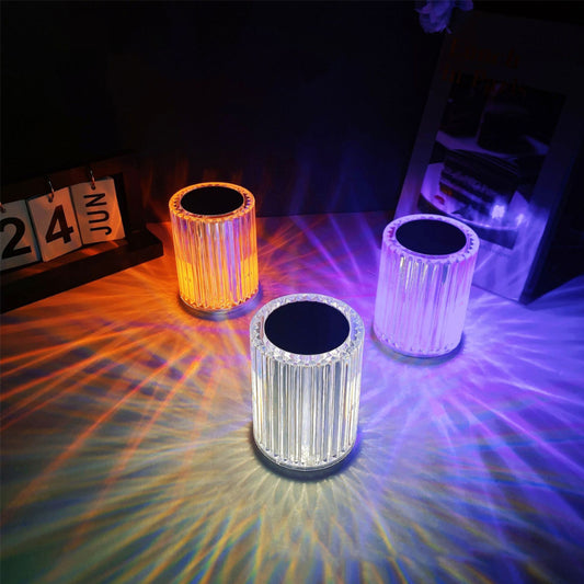 Portable USB Rechargeable RGB Lighting Crystal Touch Control Table Lamp